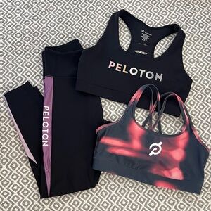 Peloton Tights and Sports Bra Lot of 3. Sizes Small and Medium.